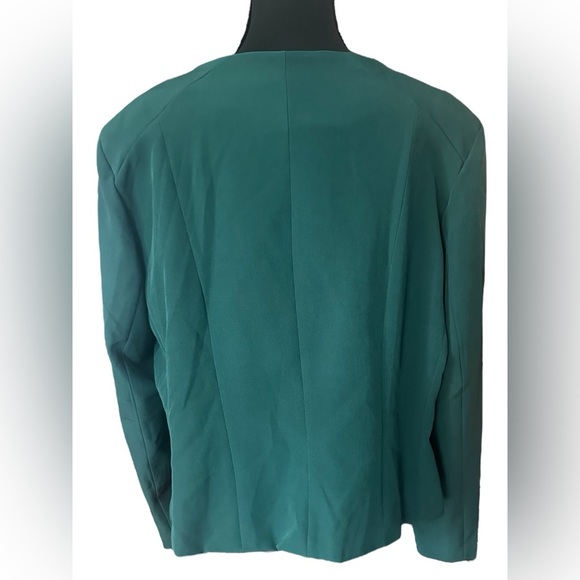 NWT IMAN Green Women's Cropped Jacket Blazer with Gold Zipper - Picture 5 of 6